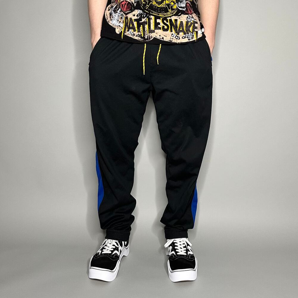 Vintage Y2K Tommy Hilfiger Sweatpants Mens L Relaxed Fit Jet Black Polyester - Picture 2 of 4